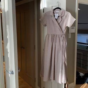 NWT midi cotton blend wrap dress, new never worn.